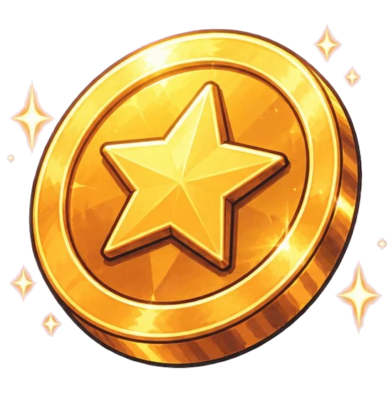 A golden star coin